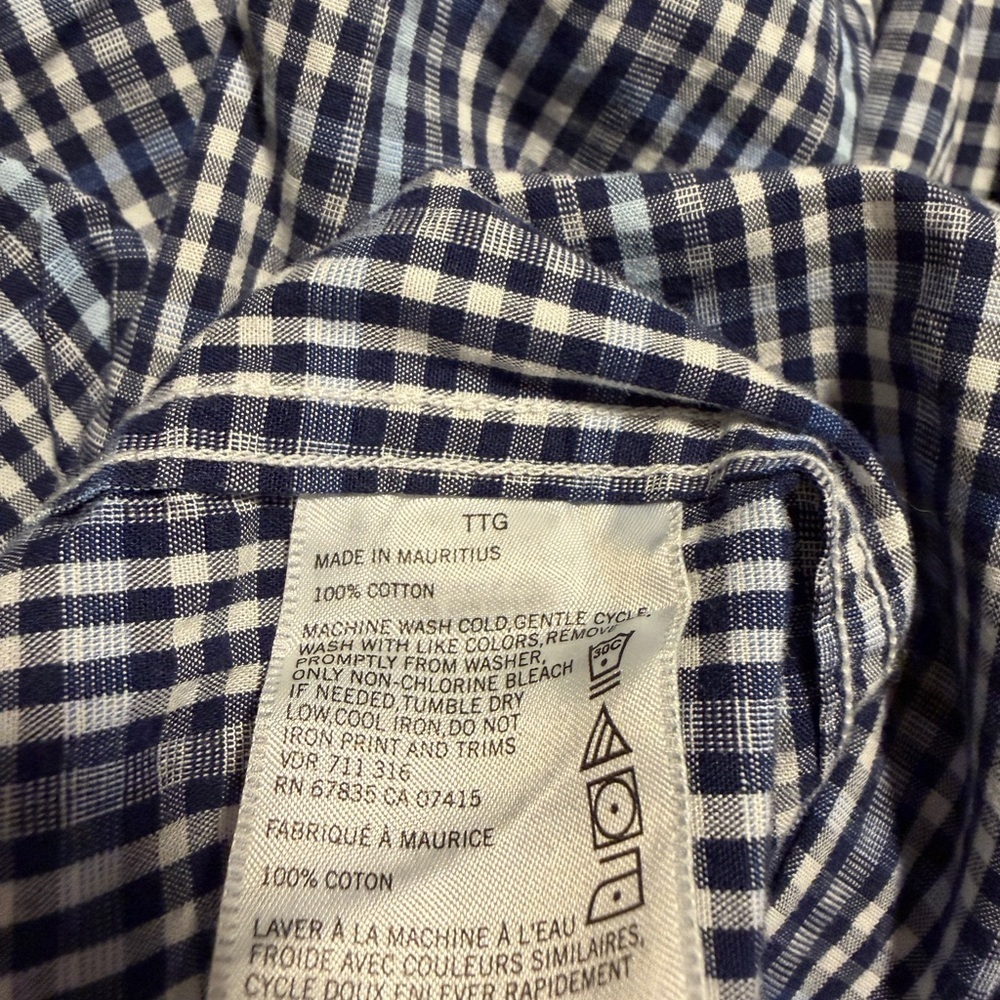 Nautica Men's Navy Plaid Button Down Shirt - Picture 6 of 6